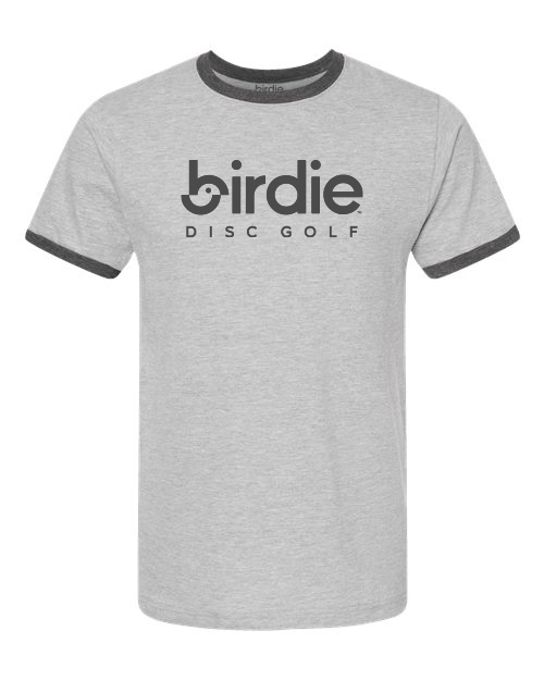 Birdie Ringer Tee - (Gray/Charcoal) – Birdie Disc Golf Supply Co